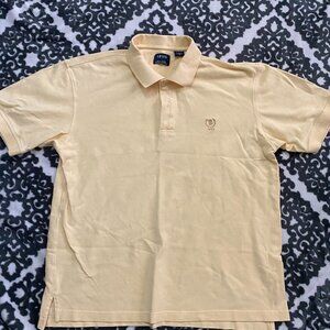 Izod yellow silkwash 100% cotton mens button up dress shirt size Medium